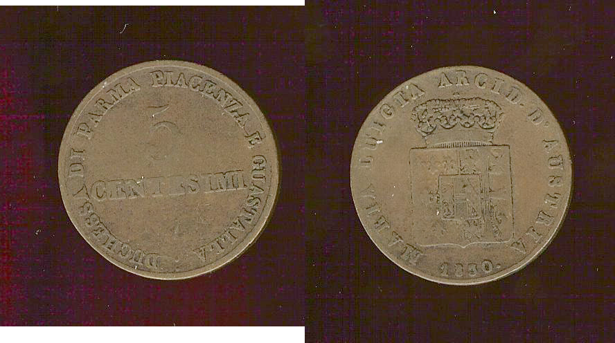Italy Duchese of Parma 5 centesimi 1830 aVF